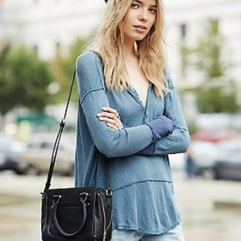 Free People ringer Harley denim blue